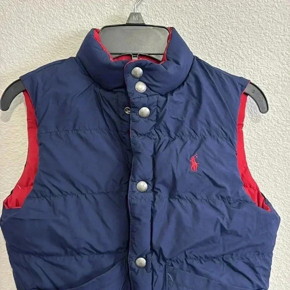 Polo Ralph Lauren Kids Boy’s Reversible Puff Feathers Down Vest Full Zip - Picture 2 of 11